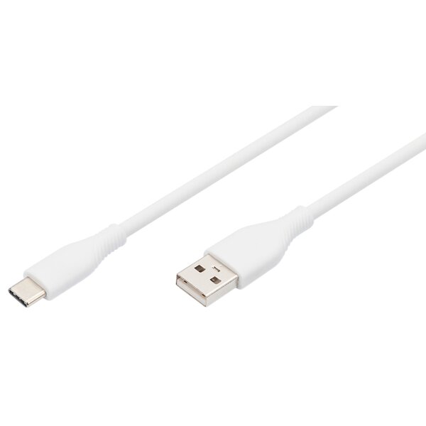 DIGITUS Câble USB 2.0 silicone, USB-C - USB-A, 2,0 m, noir