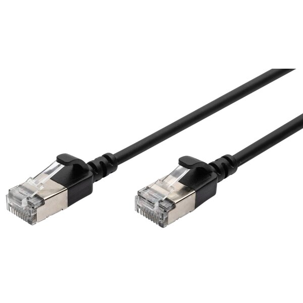 DIGITUS Câble de brassage Slim, cat. 6A, F/FTP, 0,3 m, gris