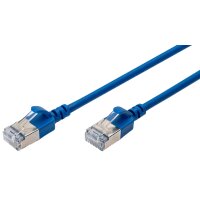 DIGITUS Câble de brassage Slim, cat. 6A, F/FTP, 0,3 m, gris