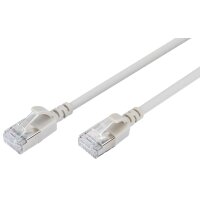 DIGITUS Câble de brassage Slim, cat. 6A, F/FTP, 0,3 m, gris
