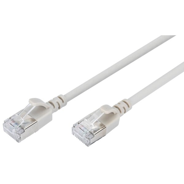 DIGITUS Câble de brassage Slim, cat. 6A, F/FTP, 3,0 m, gris