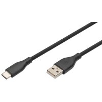 DIGITUS USB 2.0 Silikon-Anschlusskabel, USB-C - USB-A, 2,0 m