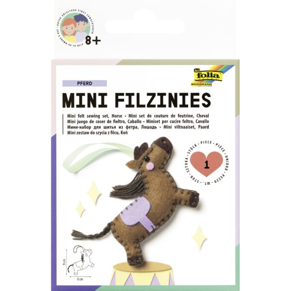 folia Mini Filz-Nähset "Filzinies", 15-teilig, Regenbogen