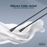 DIGITUS Câble silicone, USB-C - Lightning, 1,0 m