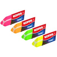 Kores Kunststoff-Radierer "Trino", Neonfarben