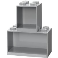 LEGO Bausteinregal-Set BRICK SHELF, 2-teilig, grau