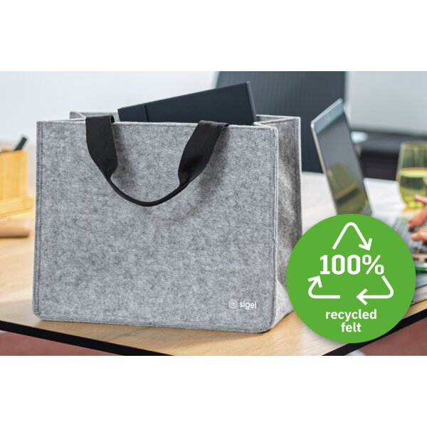 sigel Business-Filztasche Desk Sharing Bag Basic M, hellgrau