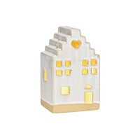 ROOST Windlicht Haus 10x18x9cm 10040031 Keramik, weiss