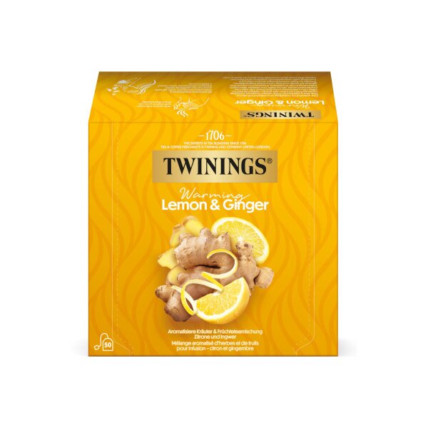 TWININGS Warming Zitrone &amp; Ingwer 100016323 Beutel 1.5g, 50 Stk.