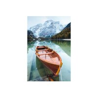 ABC Carte de voeux en blanc B6 51853 Bateau lac de montagne