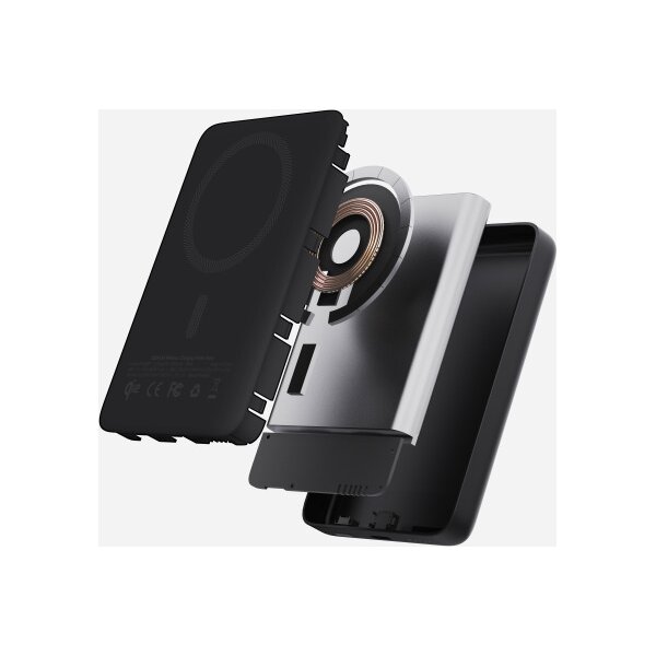 AUKEY MagFusion Slim 5000mAh PB-MS07A BG Powerbank Qi2 Wireless,Black