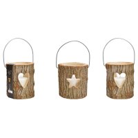 ROOST Holzlaterne 18x20cm 10029001 Herz/Stern, ass. mit...