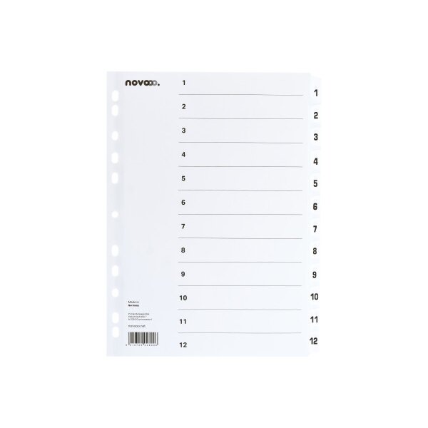 NOVOOO Répertoire carton A4 40622 blanc 1-12