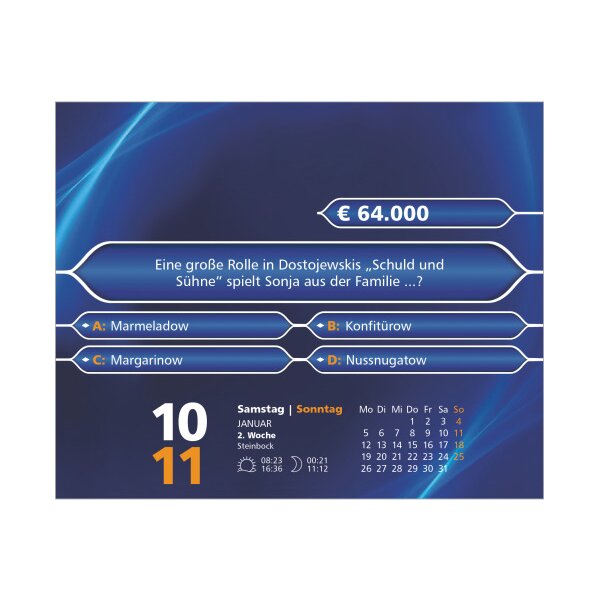 DUMONT Abreisskalender 2027 261176 Wer wird Million&auml;r 14.5x11.8cm