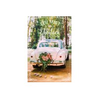 ABC Carte de mariage B6 51540 Coeur de fleur voiture