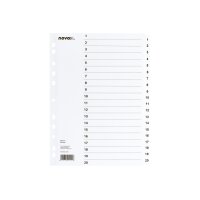 NOVOOO Kartonregister A4 40623 weiss 1-20