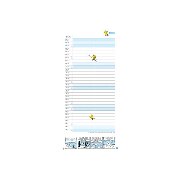 HEYE Planer f&uuml;r zwei Peanuts 2027 21302+27 1M/1S DE 2 Spalten 16x34.7cm