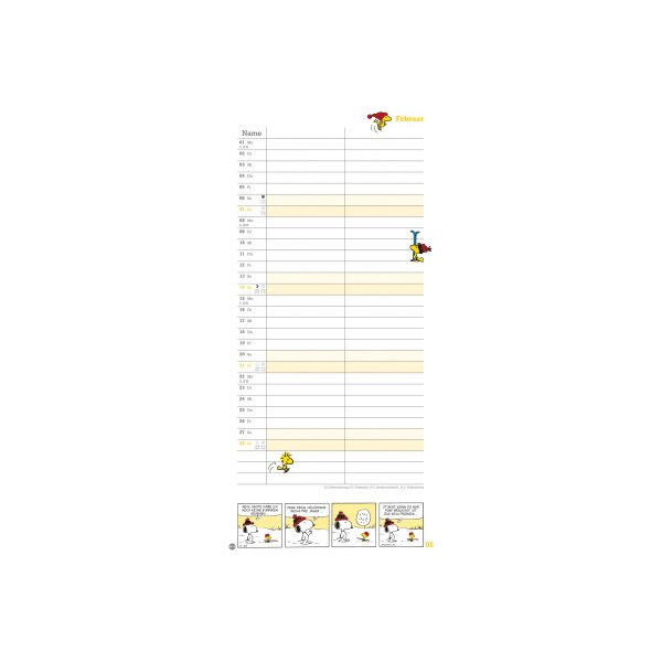 HEYE Planer f&uuml;r zwei Peanuts 2027 21302+27 1M/1S DE 2 Spalten 16x34.7cm