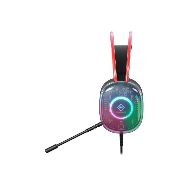 DELTACO GAMING Headset DH230 RGB GAM-186 Semi-transp.Headband,Earcups