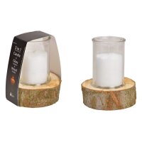 ROOST Windlicht mit Kerze 12x16x12cm 10029000 auf Holzsockel