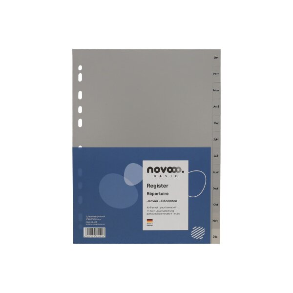 NOVOOO R&eacute;pertoires PP A4 40952 gris Jan-D&eacute;c FR