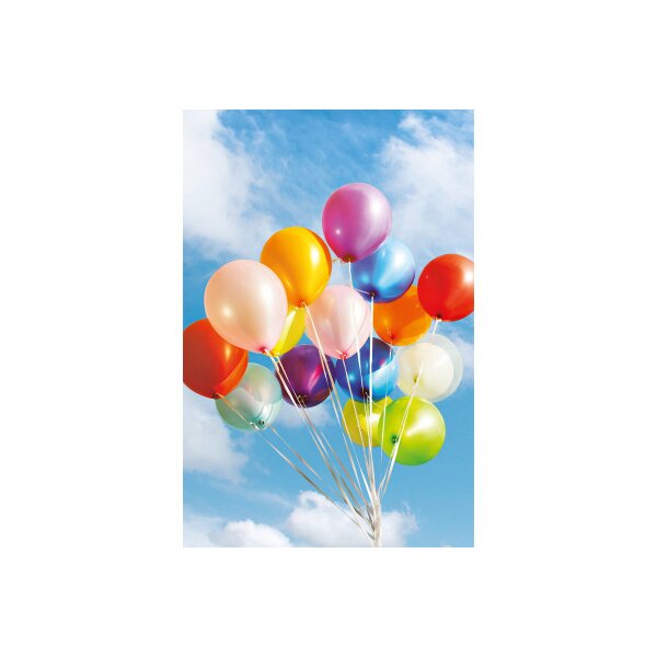 ABC Carte de voeux en blanc B6 51825 Ballons color&eacute;s