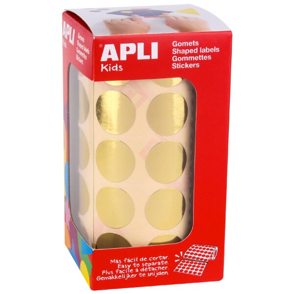 APLI kids Sticker "Rund", auf Rolle, metallic-grün