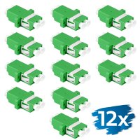 LogiLink LWL Kupplung-Set, 2 x LC Duplex, OS2 APC, grün