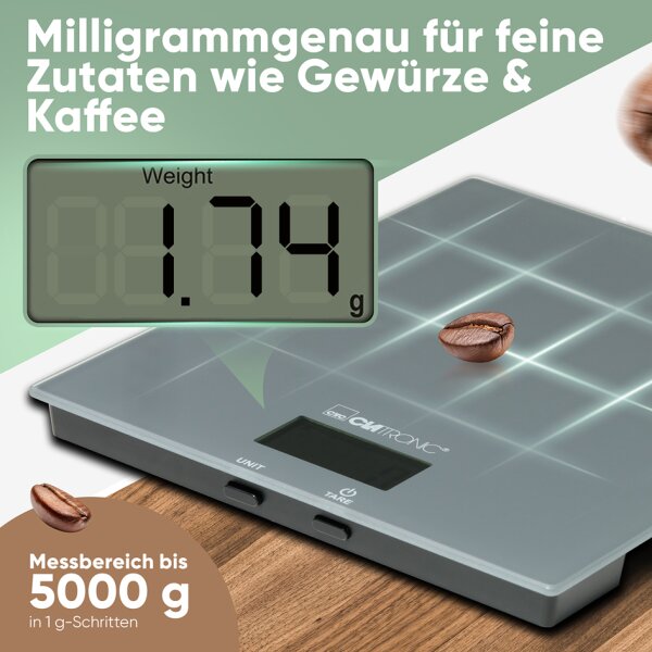 CLATRONIC Balance KW 3820, capacité de charge: 5 kg, noir