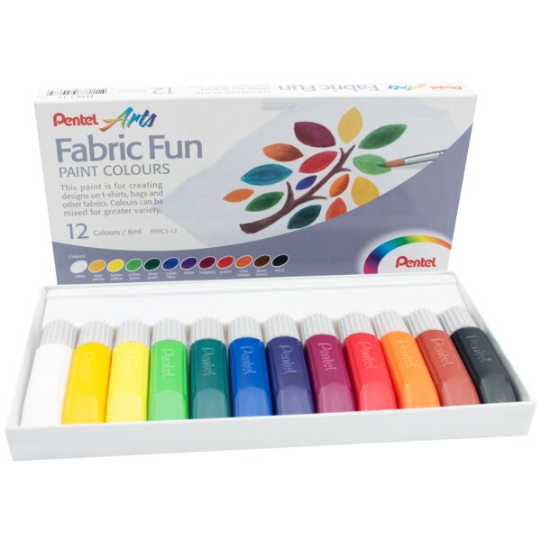 PentelArts Peinture tissu Fabric Fun Paint Colours set de 12