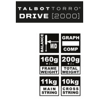 TALBOT torro Raquette de squash Drive 2000, noir/jaune