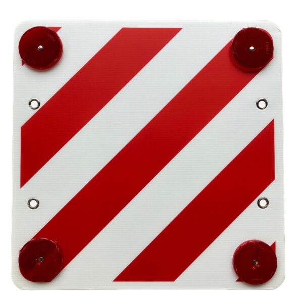 IWH Plaque réfélchissante plastique, 500x500mm, blanc/rouge