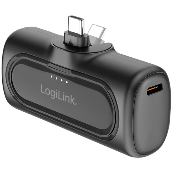 LogiLink Powerbank, 5.000 mAh, 2x USB-C, schwarz