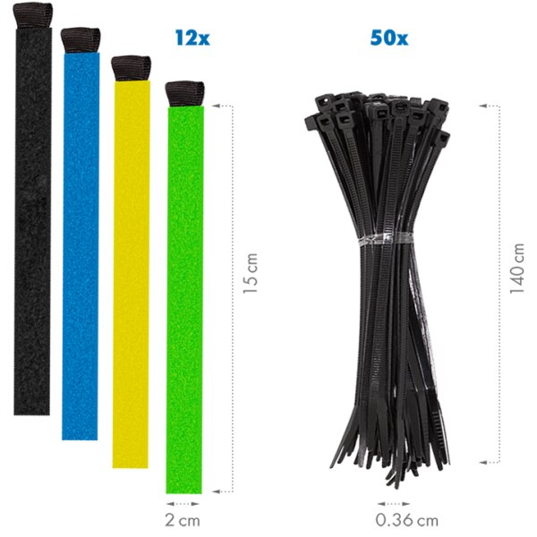 LogiLink Kabel-Organisations-Set, 128-teilig, in Box