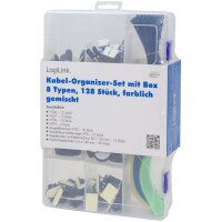 LogiLink Kabel-Organisations-Set, 128-teilig, in Box