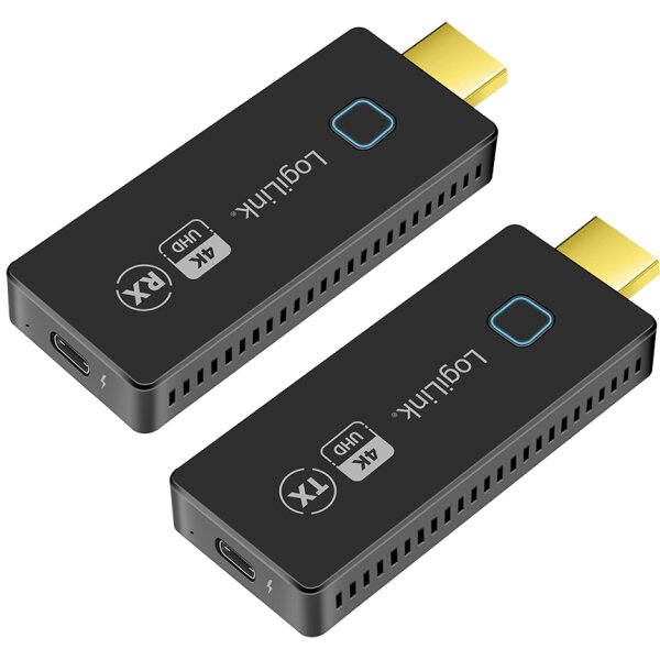 LogiLink Wireless HDMI Extender Set, 4K 30Hz, 30 m, schwarz