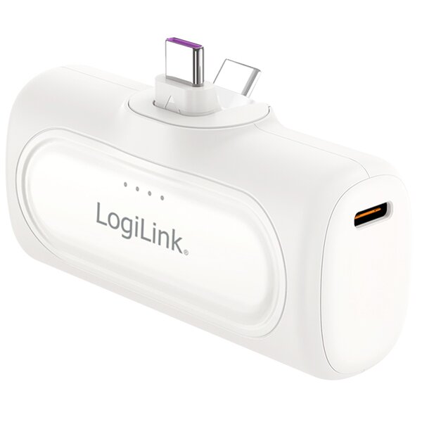 LogiLink Powerbank, 5.000 mAh, 2x USB-C, weiss