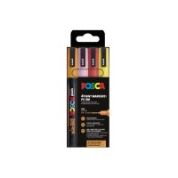 POSCA Marker 0.9-1.3mm PC-3ML 4P SE Warm Sparkling 4 Farben