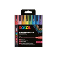 POSCA Marker 0.9-1.3mm PC-3ML 8P SE Sparkling 8 Farben