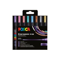 POSCA Marker 1.8-2.5mm PC-5M 8P SET Metallic 8 Farben