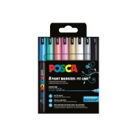 POSCA Fineliner 0.7mm PC-1MR 8P SE Metallic 8 Farben