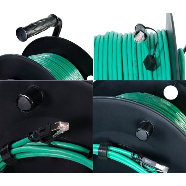 LogiLink Netzwerk-Kabeltrommel, Kat.6A, S FTP, bestückt