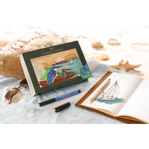 FABER-CASTELL Feutre PITT artist pen, set de 12 Sydney