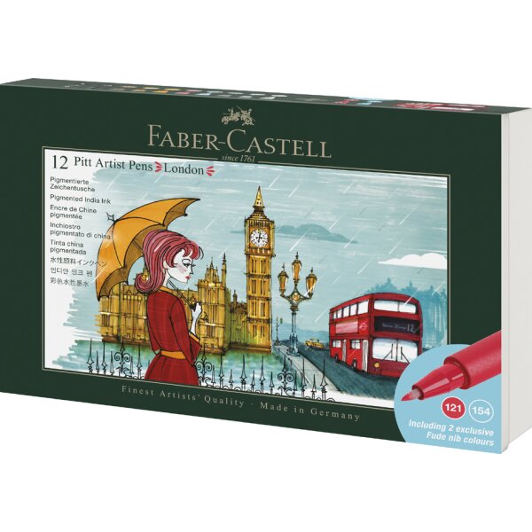 FABER-CASTELL Feutre PITT artist pen, set de 12 London