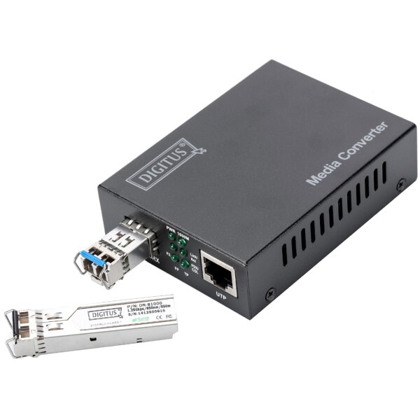 DIGITUS Convertiseur média, 10 Gigabit, 1x RJ45 / 1x SFP