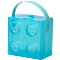 LEGO Brotdose mit Tragegriff, hellblau-transluzent