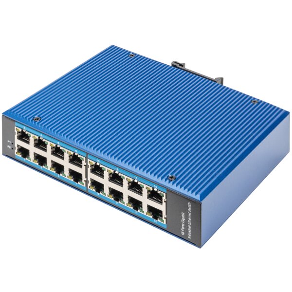 DIGITUS Commutateur industriel Gigabit Ethernet, 16 ports