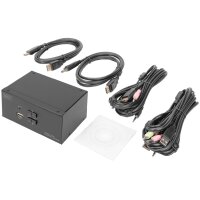 DIGITUS KVM Switch, 2 Port, Dual Display, 4K, DisplayPort