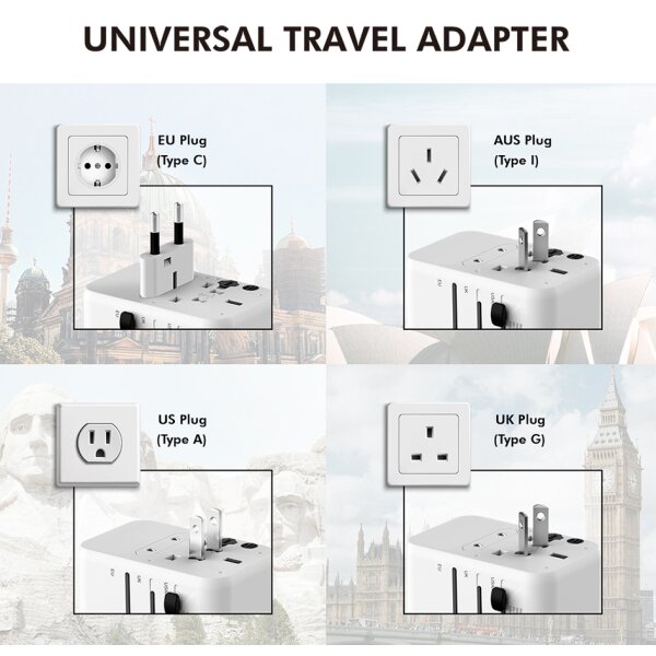LogiLink Universal-Reiseadapter (EU AUS US UK), 20 Watt