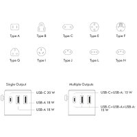 LogiLink Universal-Reiseadapter (EU AUS US UK), 20 Watt